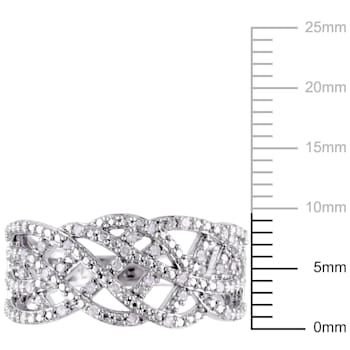 1/5 CT TW Diamond Intertwined Ring in Sterling Silver
