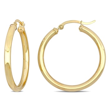 32mm Hoop Earrings in 10k Yellow Gold