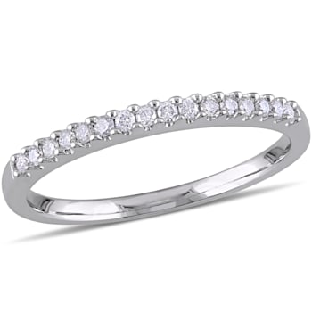 1/7 CT TW Diamond Anniversary Style Band Ring in Sterling Silver
