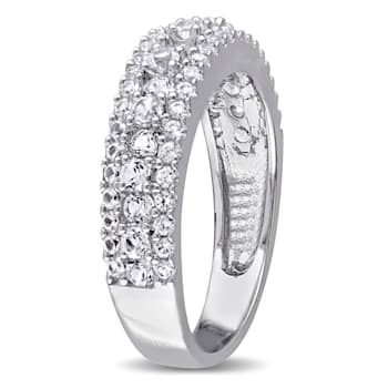 1 1/3 CT TGW Created White Sapphire Anniversary Band in Sterling Silver