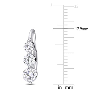 1 3/4 CT TGW Lab Grown Diamond 3-Stone Earrings in 14K White Gold