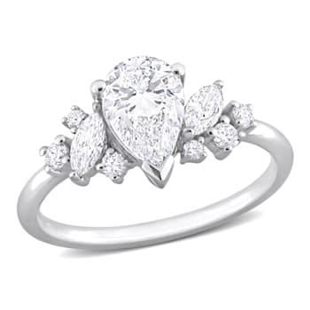 1 3/8 CT TGW Lab Grown Diamond Engagement Ring in 14K White Gold