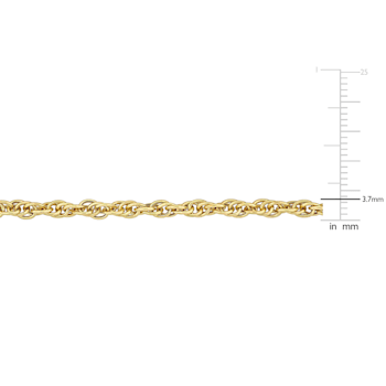 3.7MM Singapore Chain Necklace in Yellow Plated Sterling Silver