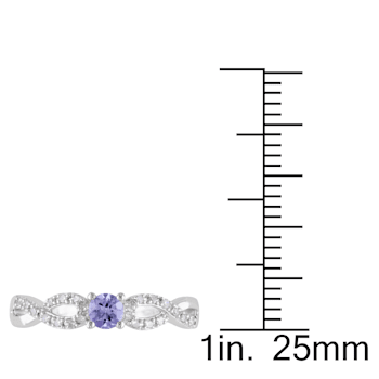 1/6 CT TGW Tanzanite and 1/10 CT TW Diamond Infinity Ring in Sterling Silver