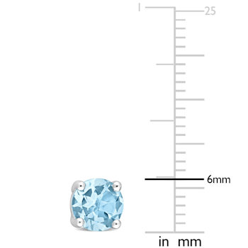 2 CT TGW Sky Blue Topaz Stud Earrings in Sterling Silver