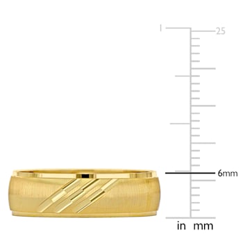 Men's 6mm Polished Finish Comfort Fit Wedding Band in 10K Yellow Gold