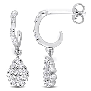 2/5 CT TW Diamond Dangle Earrings in 14K White Gold