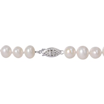 7.5 - 8 MM Cultured Freshwater Pearl Strand with Sterling Silver Clasp