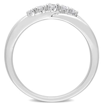 1/10 CT TW Diamond Criss-Cross Band in Sterling Silver
