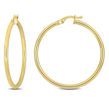35mm Hoop Earrings in 14k Yellow Gold
