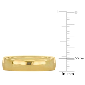 Men's 5.5mm Polished Finish Comfort Fit Wedding Band in 14K Yellow Gold