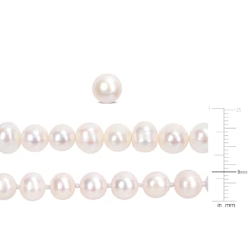 7.5-8MM Freshwater Cultured Pearl Necklace, Earrings & Bracelet Set
in Sterling Silver
