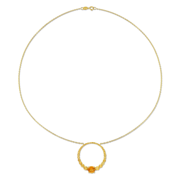 3.25 CTW Citrine and Madeira Citrine Graduated Open 18k Gold Plated
Silver Pendant with Chain
