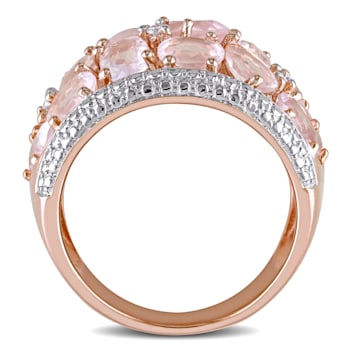 6 CT TGW Rose Quartz and Diamond Accent Ring in 18K Rose Gold Over
Sterling Silver