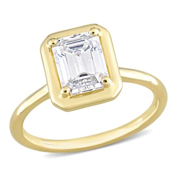1 3/4 CT DEW Octagon-Shaped Lab Created Moissanite Engagement Ring in
10K Yellow Gold