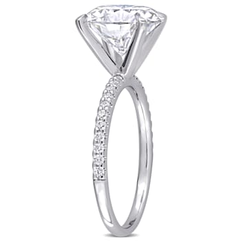 4 CT DEW Created Moissanite Engagement Ring in 10K White Gold