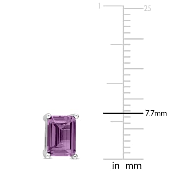 3 CT TGW Octagon Simulated Alexandrite Stud Earrings in Sterling Silver