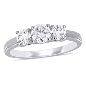 1 CT TGW Lab Grown Diamond 3-Stone Engagement Ring in 14K White Gold