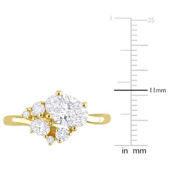 1 1/3 CT TGW Lab Grown Diamond Ring in 14K Yellow Gold