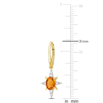 1 3/4 CT TGW Madeira Citrine and White Topaz Drop Earrings in 18K Yellow
Gold Over Sterling Silver