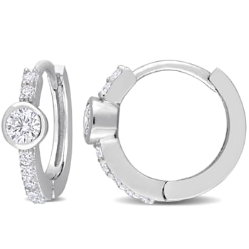 1/2 CT TGW Cubic Zirconia Vintage Hoop Earrings in Sterling Silver