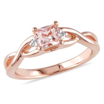 1/3 CTW Morganite and Diamond Accent Infinity Ring in Rose Plated
Sterling Silver