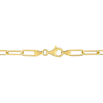 5MM Polished Paperclip Chain Bracelet in 18K Yellow Gold Over Sterling Silver