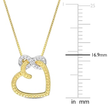 Diamond Accent Infinity Heart Pendant with Chain in 18K Yellow Gold Over
Sterling Silver
