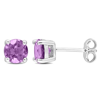 1 1/3 CT TGW Amethyst Stud Earrings in Sterling Silver