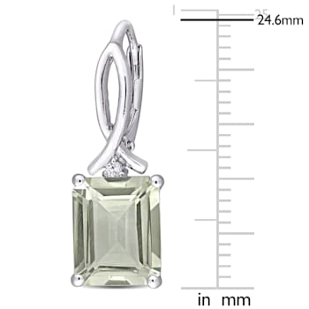 6-1/2ctw Green Quartz and White Topaz Earrings in Sterling Silver
