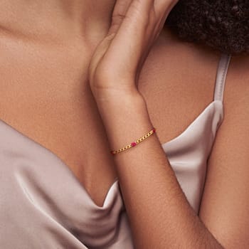 3 CT TGW Ruby Bracelet in 10K Yellow Gold
