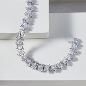 1/2 CT TW Diamond Tennis Bracelet in Sterling Silver