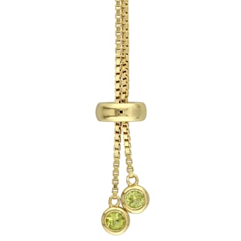 3 1/4ctw Peridot Tassel Bolo Bracelet in 18K Yellow Gold Over Sterling Silver