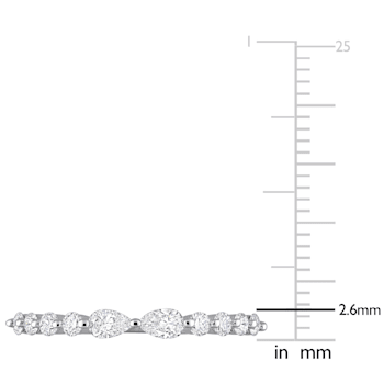 5/8 CT TGW Lab Grown Diamond Band in Platinum Plated Sterling Silver