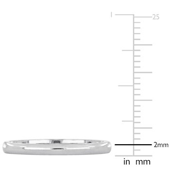 Ladies 2mm Comfort Fit Wedding Band in 14K White Gold
