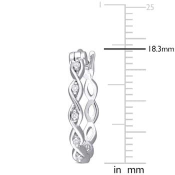 Diamond Accent Hoop Earrings in 10k White Gold