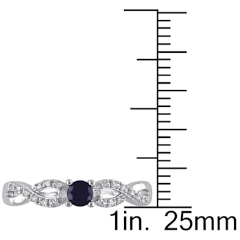 1/5 CT TGW Created Blue Sapphire and 1/10 CT TW Diamnond Infinity Ring
in Sterling Silver