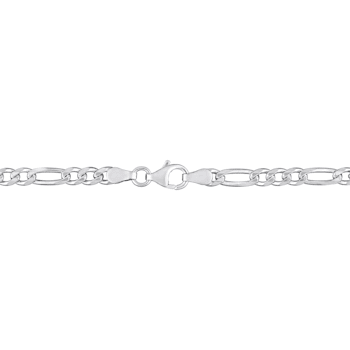 3.8MM Figaro Chain Necklace in Sterling Silver