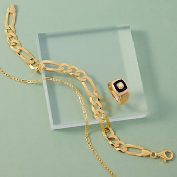 7mm Figaro Link Chain Necklace in 10k Yellow Gold, 22 in