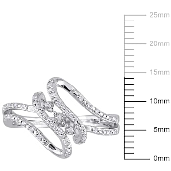1/8 CT TW Diamond Twist Ring in Sterling Silver