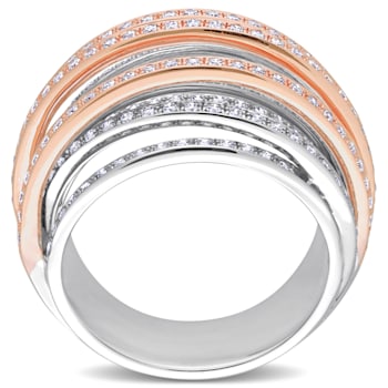 1 1/4 CT TW Diamond Split Shank Ring in 14K 2-Tone Gold