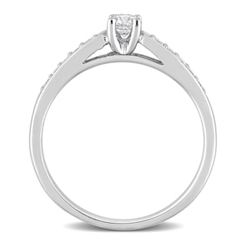 1/3 CT TW Diamond Engagement Ring in Sterling Silver