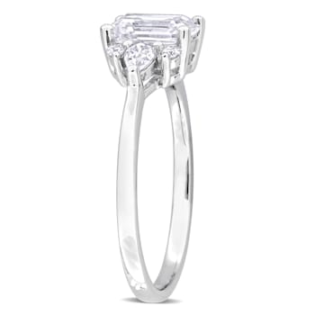 1 2/5 CT DEW Created Moissanite Engagement Ring in Sterling Silver