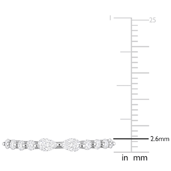 2/5 CT DEW Created Moissanite Semi-Eternity Ring in Sterling Silver