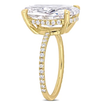 8-1/10 CT DEW Created Moissanite Engagement Ring in 10K Yellow Gold