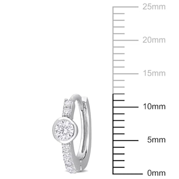 1/2 CT TGW Cubic Zirconia Vintage Hoop Earrings in Sterling Silver
