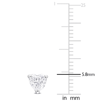 1 CT DEW Created Moissanite Earrings in Sterling Silver