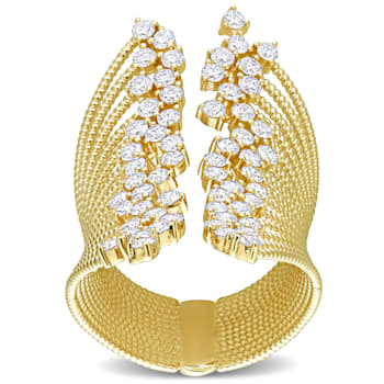 1 4/5 CT TW Diamond Multi-Row Open Cocktail Ring in 14K Yellow Gold