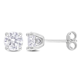 1 3/8 CT TGW Created Moissanite Stud Earrings in Sterling Silver