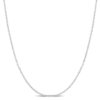Diamond Cut Cable Chain Necklace in Platinum, 18 in